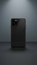 Smartphone em vidro com capa fosca preta