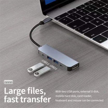 Hub USB-C 8 en 1 y base USB-C: adaptador multifunción para teléfono, PC y Mac.