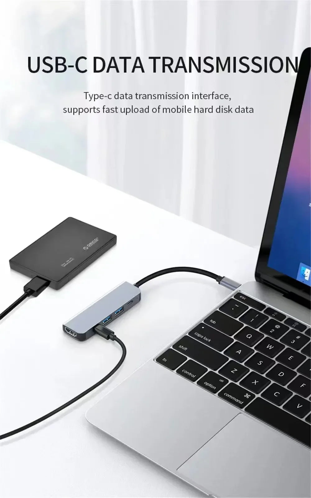 Hub USB-C 8 en 1 y base USB-C: adaptador multifunción para teléfono, PC y Mac.