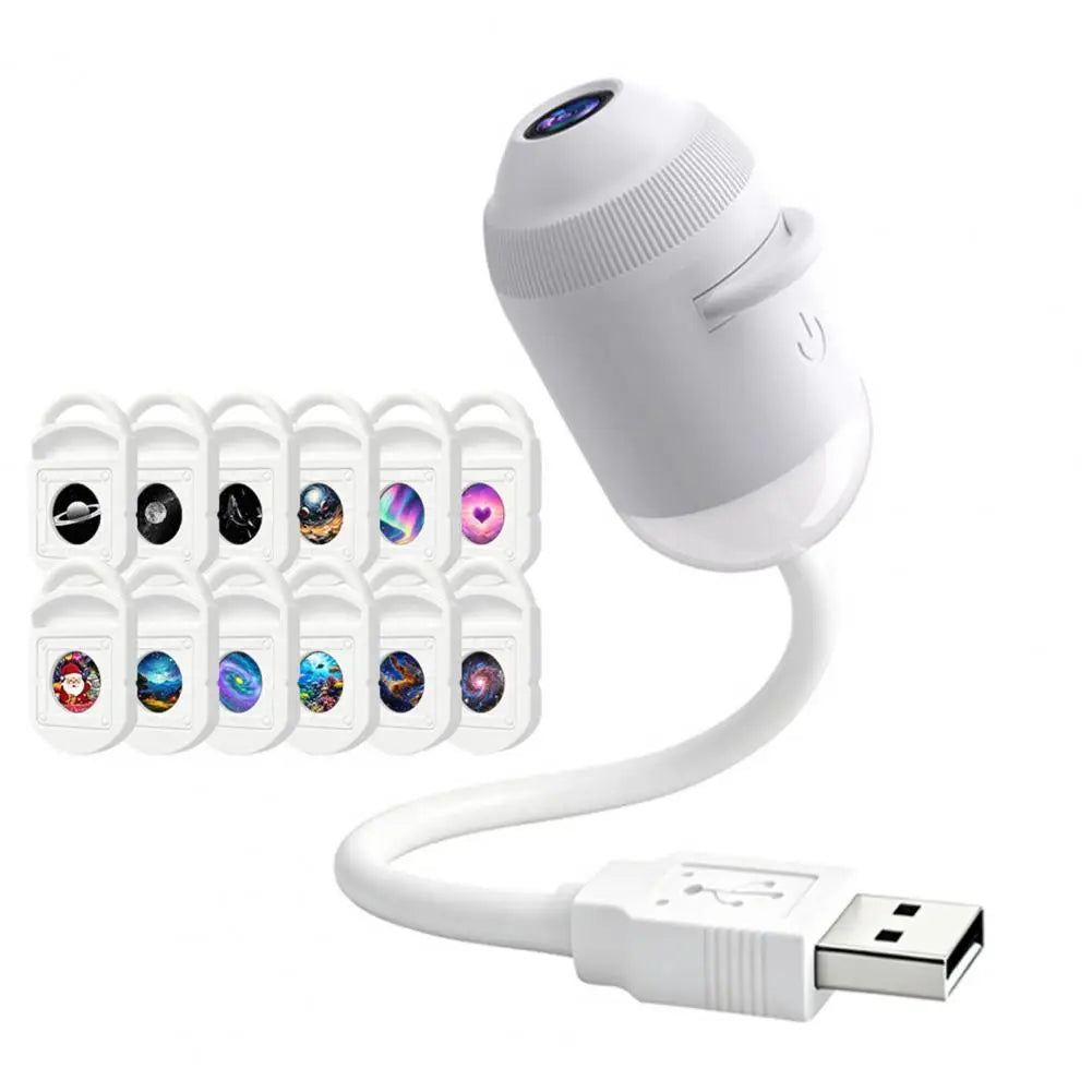 Proyector de Estrellas y Planetas 2 en 1 – Lámpara Nocturna LED USB con Control Táctil.