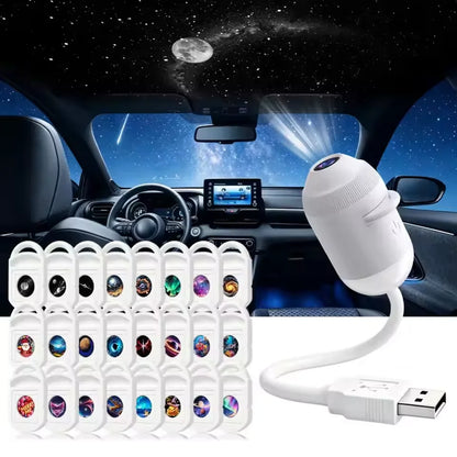 Proyector de Estrellas y Planetas 2 en 1 – Lámpara Nocturna LED USB con Control Táctil.