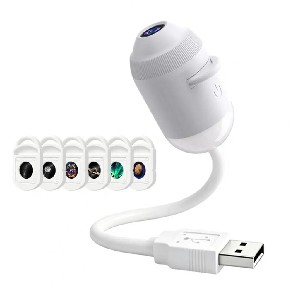 Proyector de Estrellas y Planetas 2 en 1 – Lámpara Nocturna LED USB con Control Táctil.